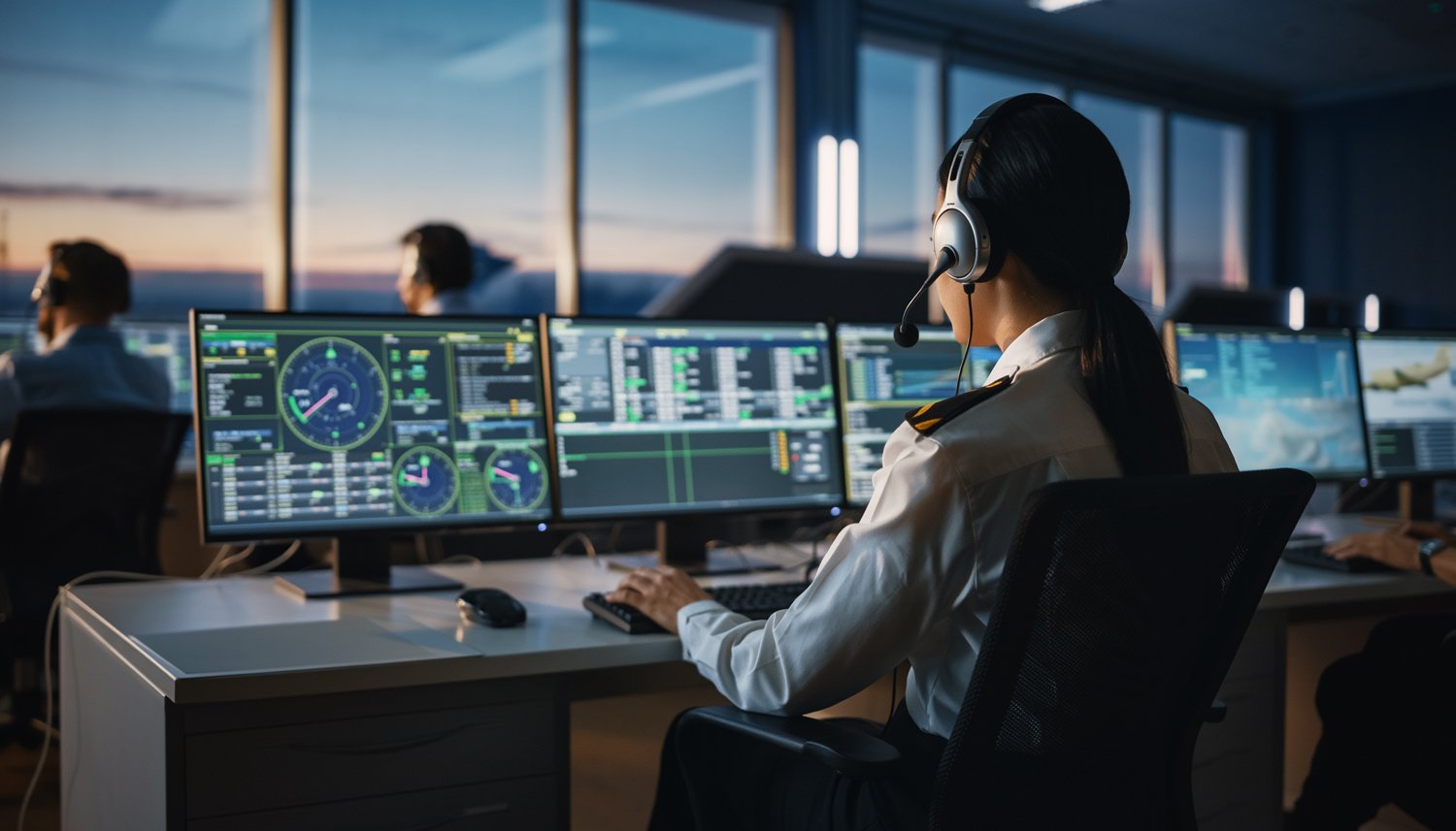 image of aviation scenes where headsets are being used